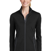 Ladies Sport Wick ® Stretch Contrast Full Zip Jacket