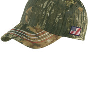 Americana Contrast Stitch Camouflage Cap